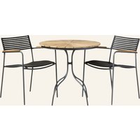 cinas Cinas Gartenmöbel-Set Mit 1 Tisch, 2 Stühlen Mood Air/Ellen grau