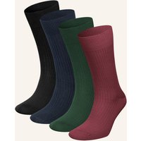DillySocks Dillysocks 4er-Pack Socken Premium Ribbed Collection schwarz