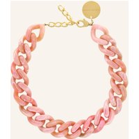 VANESSA BARONI Kette Big Flat Chain Necklace Peach Marble By Glambou rosa
