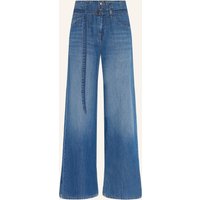 7 For All Mankind 7 For All Mankind Wide Leg Jeans Belted Wide Leg Mit Leinen blau