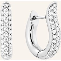 TAMARA COMOLLI Tamara Comolli Ohrstecker Signature Ohrstecker Hoop Small Diamond Pavé 18k Weißgold silber