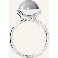TAMARA COMOLLI Tamara Comolli Ring Ring Bouton Large Moonstone Grey Aus 18k Weißgold Mit Grauer Mondstein silber