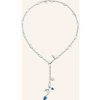 TAMARA COMOLLI Tamara Comolli Halskette Necklace Mikado Delicate 51 Cm 'Ocean' With Diamond Pavé 18k Weißgold silber