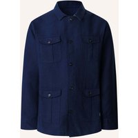 Hackett London Hackett London Fieldjacket Linen 4pk Overshirt blau