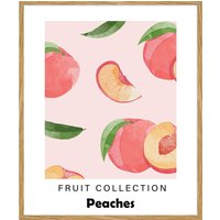 Liv Corday Liv Corday Wandbild Pfirsische - Fruchtkollektion Mit Rahmen weiss
