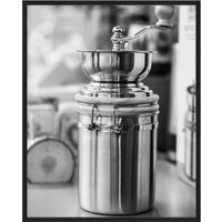 JACOB BADEN Jacob Baden Wandbild Kaffeemühle Schwarz-Weiß Mit Rahmen schwarz