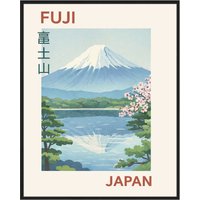 Liv Corday Liv Corday Wandbild Fuji, Japan Mit Rahmen schwarz