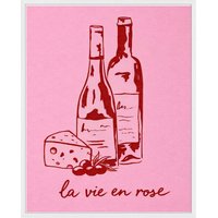 Liv Corday Liv Corday Wandbild Wein Mit Käse Mit Rahmen weiss