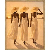 Liv Corday Liv Corday Wandbild Dreiklang / Sommerschritte Mit Rahmen weiss