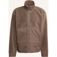 adidas Originals Hochwertige Essentials Polarfleece-Jacke, Durchgehender Reissverschluss braun
