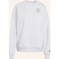Adidas 3-Streifen Studio Fl Hoodie grau