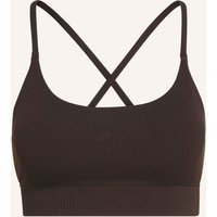 Adidas Adidas All Me Light Support Rib Bra Longline Sport-Bh braun