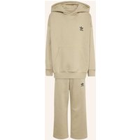adidas Originals Oversized Hoodie Open Hem Pants Set beige