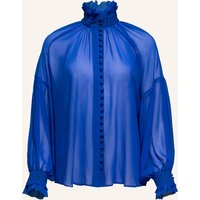 Helene Galwas Helene Galwas Langarm Bluse Aus Chiffonseide Babett blau