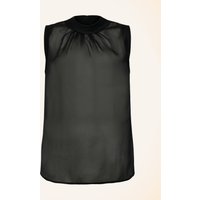 Helene Galwas Helene Galwas Ärmellose Bluse Aus Chiffonseide Benice schwarz