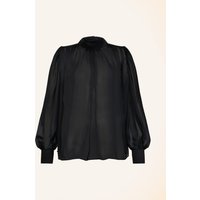 Helene Galwas Helene Galwas Langarmbluse Aus Seidenchiffon Bibi schwarz
