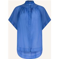 Helene Galwas Helene Galwas Bluse Aus Baumwoll-Seiden Mischung Idis blau