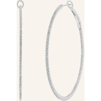 Leaf Leaf Creolen Circle Xl Aus 18 Karat Weißgold Mit Diamanten silber