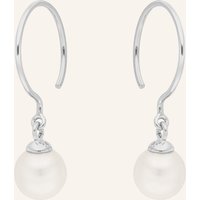 Leaf Leaf Ohrhänger Single Pearls Aus 14 Karat Weißgold silber