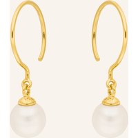 Leaf Leaf Ohrhänger Single Pearls aus14 Karat Gelbgold gold