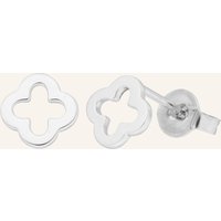 Leaf Leaf Ohrstecker Clover Aus 14 Karat Weißgold silber