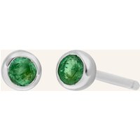 Leaf Leaf Ohrstecker Smaragd Aus 14 Karat Weißgold silber