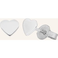 Leaf Leaf Ohrstecker Herz Aus 14 Karat Weißgold silber