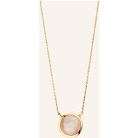 Leaf Leaf Halskette Rosenquarz aus14 Karat Gelbgold gold