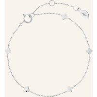 Leaf Leaf Armband Mini Clover Aus 14 Karat Gelbgold silber