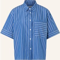 THE.NIM STANDARD Hemd Woman Short Sleeves Cotton Shirt blau
