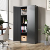 FLEXIMOUNTS SC2B Basic 72"H Metal Storage Cabinet with 4 Adjustable Shelves,Black,Available in 18"D x 36"W x 72"H with 4 adjustable shelves (180 lbs per shelf, total 720 lbs)