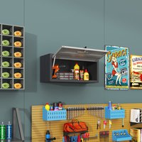 FLEXIMOUNTS WSC5BG Classic Black and Gray Metal Wall-Mounted Tool Storage Cabinet