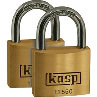 Kasp Keyed Alike Padlock Brass 50Mm Pk2