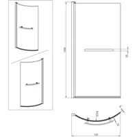 Luxury P Shaped Bath Screen Silver Frame + Clear Glass