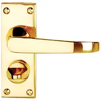Victorian Privacy Door Handles Polished Brass Contract