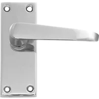 Victorian Lock Door Handles Polished Chrome Contract