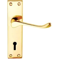 Vic Scroll Lock Door Handles Polished Brass Contract