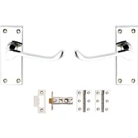 Vic Scroll Latch Door Pack Polished Chrome Contract Pk3