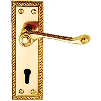 Georgian Lock Door Handles Polished Brass Contract