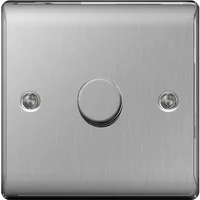 Bg Nexus 1G 2W Dimmer 400W Brushed Steel