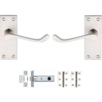 Vic Scroll Latch Door Pack Satin Chrome Contract