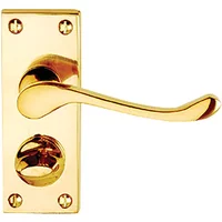 Vic Scroll Privacy Door Handle Polished Brass Contract