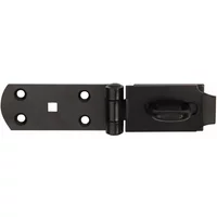 Heavy Duty Hasp + Staple Black 254Mm