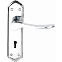 Calver Lock Door Handles Polished Chrome Premier