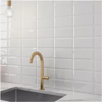 Metro Ceramic Wall Tile Gloss White 100 X 200Mm 1M2 Pk50