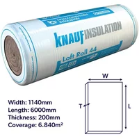 Earthwool 44 Loft Insulation 200Mm 6.840M2