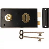 Double Handed Rim Lock Black 75 X 140Mm