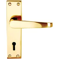 Victorian Lock Door Handles Polished Brass Contract