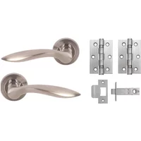 Open Lever Door Pack Satin Chrome