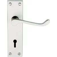 Vic Scroll Lock Door Handles Satin Chrome Contract